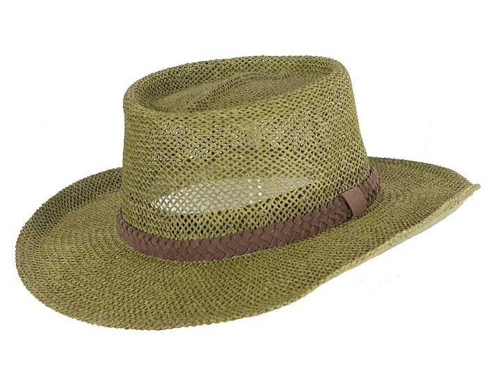 Wide brim green squatter hat - Hats From OZ