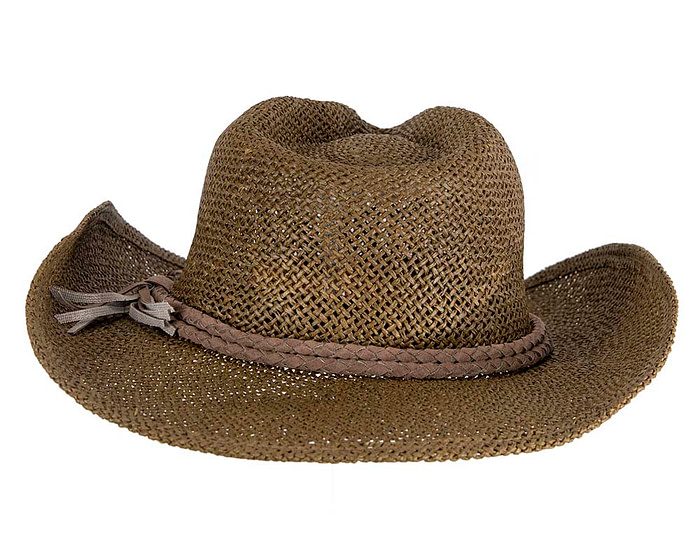 Brown straw cowboy hat - Hats From OZ