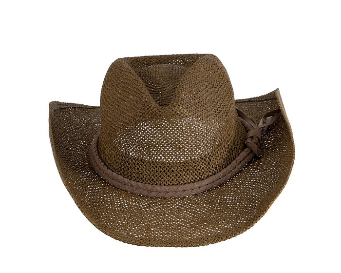 Brown straw cowboy hat - Hats From OZ