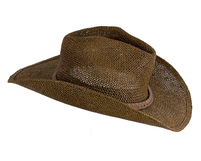 Brown straw cowboy hat - Hats From OZ