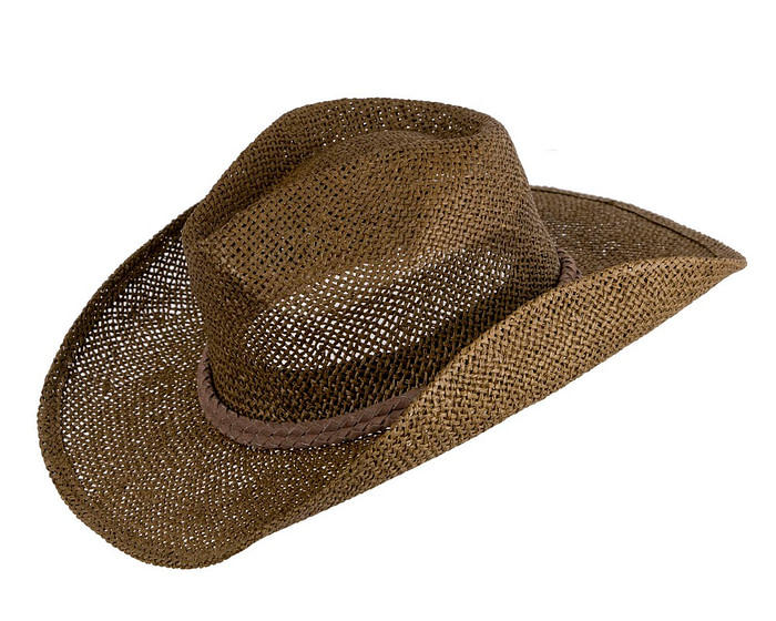 Brown straw cowboy hat - Hats From OZ