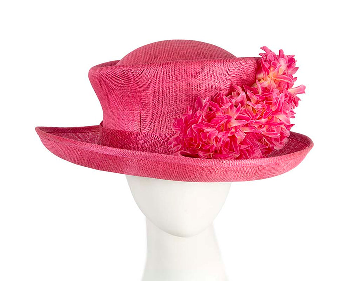 Fuchsia sinamay fashion hat by Cupids Millinery - Hats From OZ