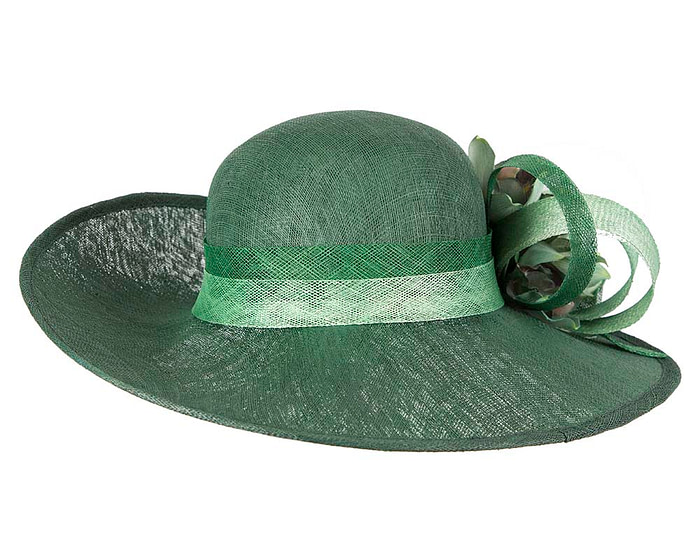 Green sinamay fashion hat by Cupids Millinery - Hats From OZ