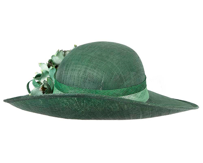 Green sinamay fashion hat by Cupids Millinery - Hats From OZ