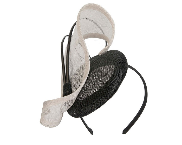 Designers black & white racing fascinator by Max Alexander MA835 - Hats From OZ