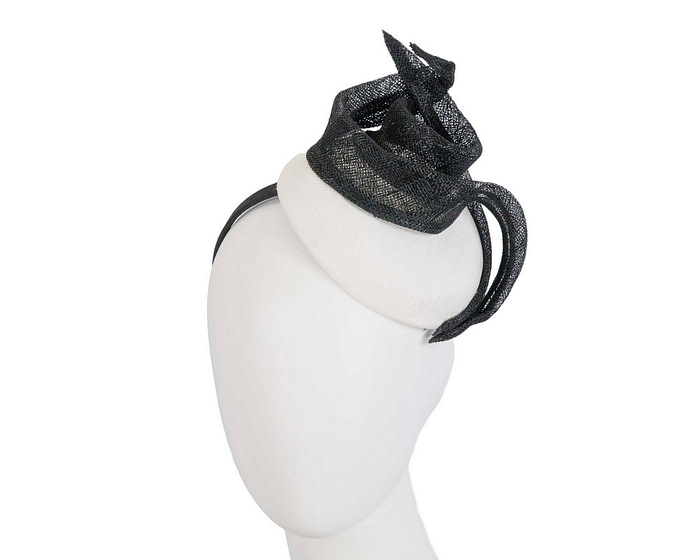 Designers white & black racing fascinator by Max Alexander - Hats From OZ