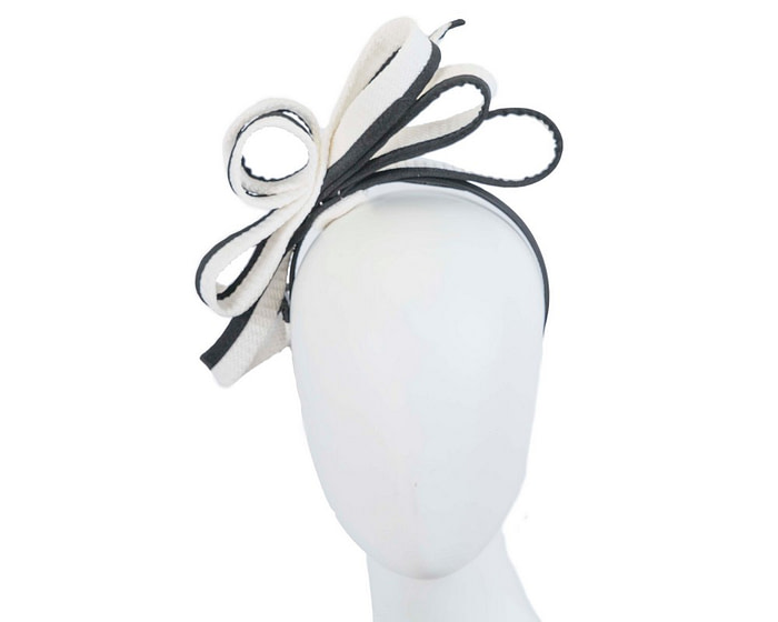 White & black loops fascinator by Max Alexander - Hats From OZ