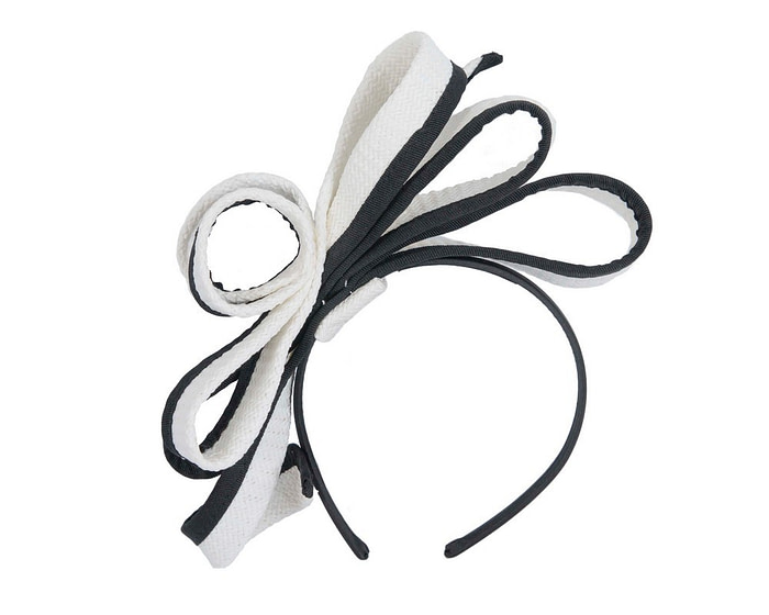 White & black loops fascinator by Max Alexander - Hats From OZ