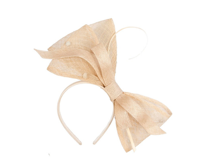 Nude sinamay bow fascinator by Max Alexander - Hats From OZ