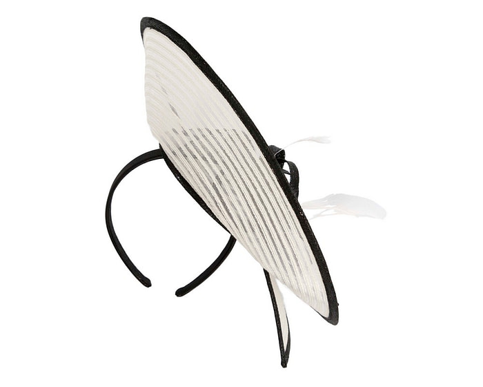 Max Alexander cream & black plate fascinator with feathers - Hats From OZ