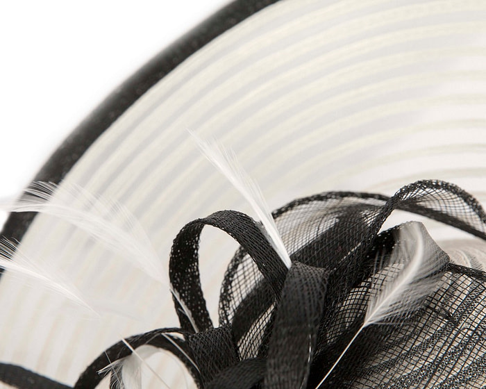 Max Alexander cream & black plate fascinator with feathers - Hats From OZ