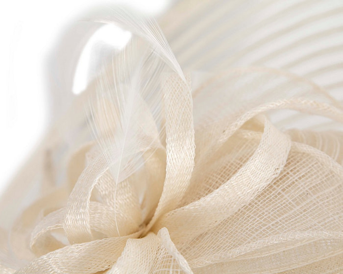 Max Alexander cream plate fascinator with feathers - Hats From OZ