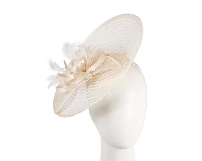 Max Alexander cream plate fascinator with feathers - Hats From OZ