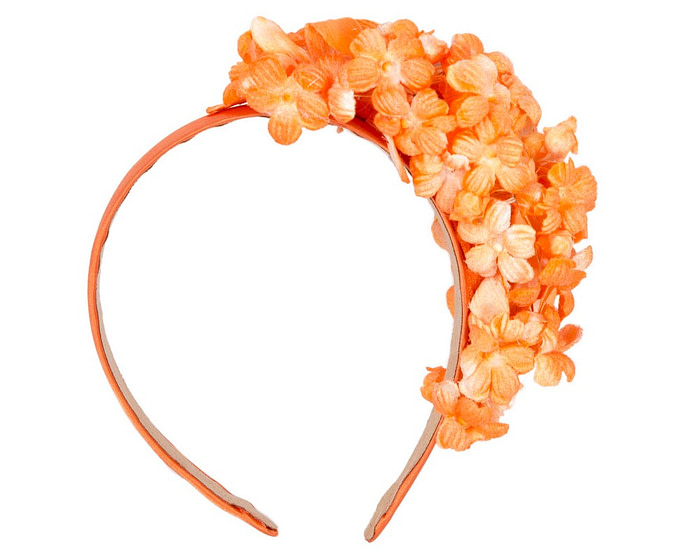 Orange flower fascinator headband - Hats From OZ