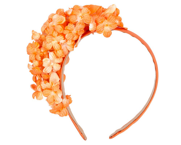 Orange flower fascinator headband - Hats From OZ