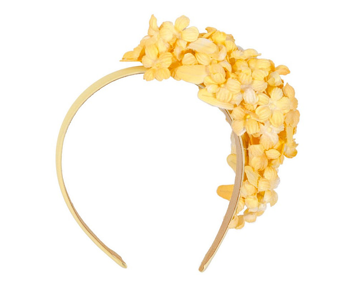 Yellow flower fascinator headband - Hats From OZ