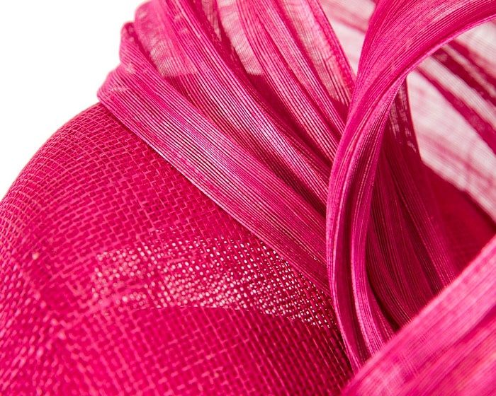 Fuchsia pillbox fascinator with silk abaca bow by Fillies Collection - Hats From OZ