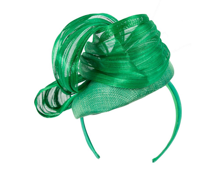 Green pillbox fascinator with silk abaca bow by Fillies Collection - Hats From OZ