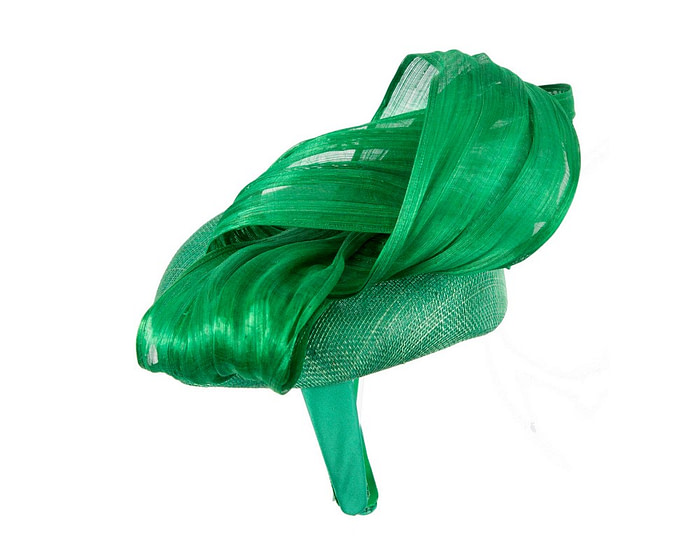 Green pillbox fascinator with silk abaca bow by Fillies Collection - Hats From OZ