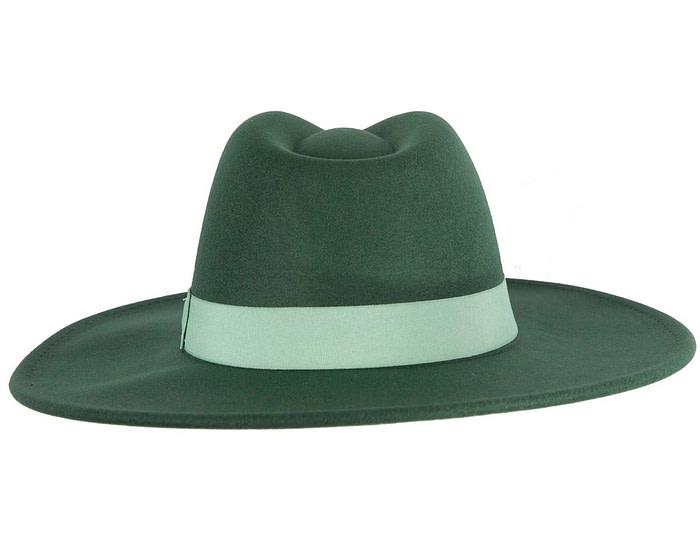 Green wide brim fedora hat - Hats From OZ