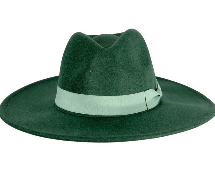 Green wide brim fedora hat - Hats From OZ