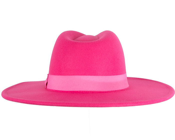 Hot pink wide brim fedora hat - Hats From OZ