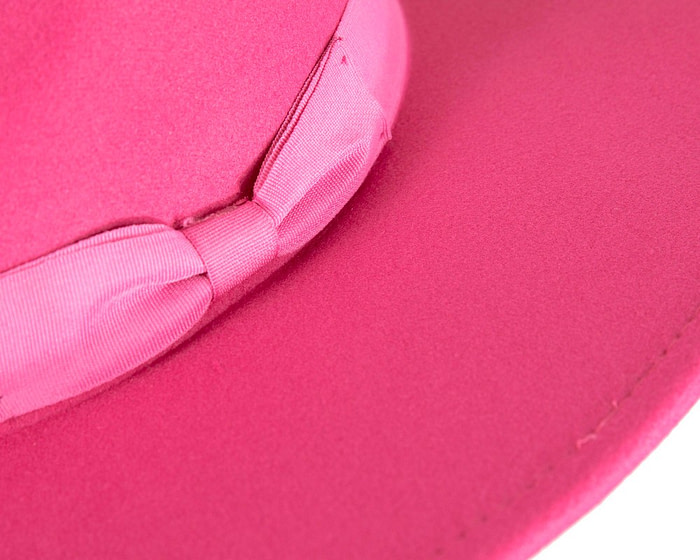 Hot pink wide brim fedora hat - Hats From OZ