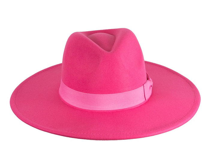 Hot pink wide brim fedora hat - Hats From OZ