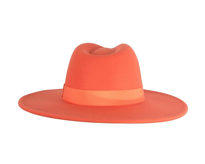 Orange wide brim fedora hat - Hats From OZ