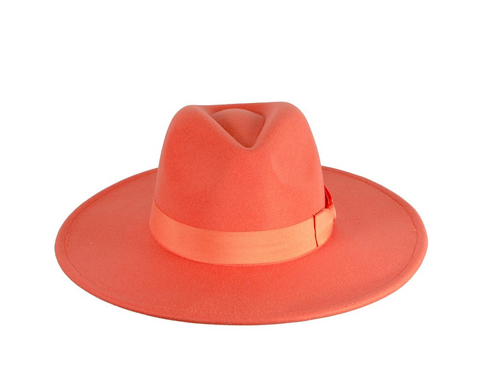 Orange wide brim fedora hat - Hats From OZ