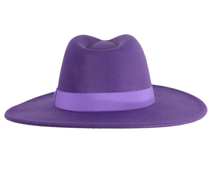 Purple wide brim fedora hat - Hats From OZ