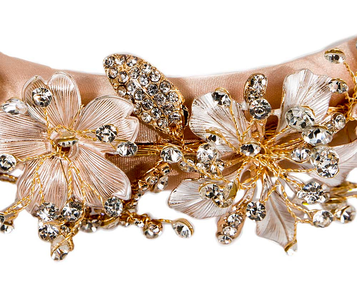 Pink gold flower fascinator headband jewelry (Copy) - Hats From OZ