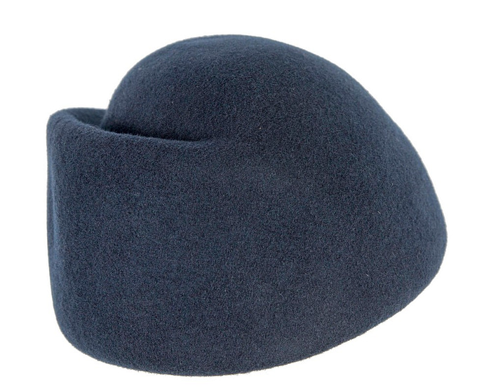 Designers navy felt ladies winter hat - Hats From OZ