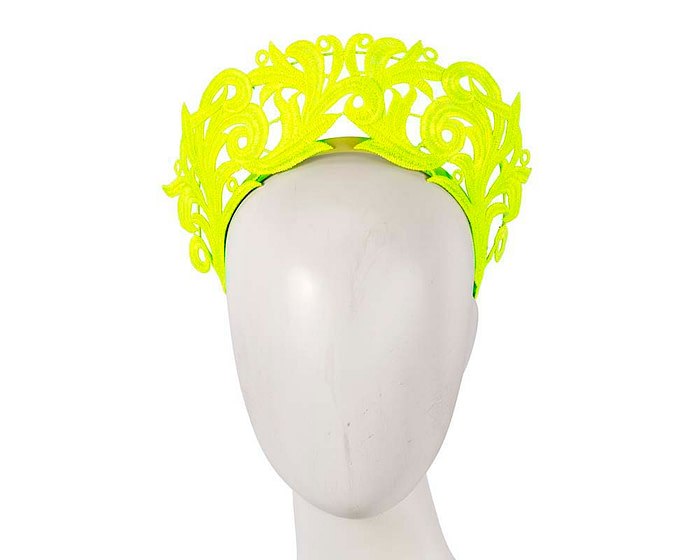 Modern fluro lime crown racing fascinator by Max Alexander - Hats From OZ