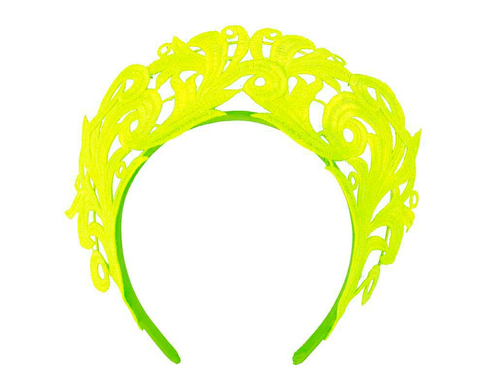 Modern fluro lime crown racing fascinator by Max Alexander - Hats From OZ