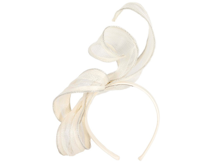 Cream sinamay fascinator by Max Alexander - Hats From OZ