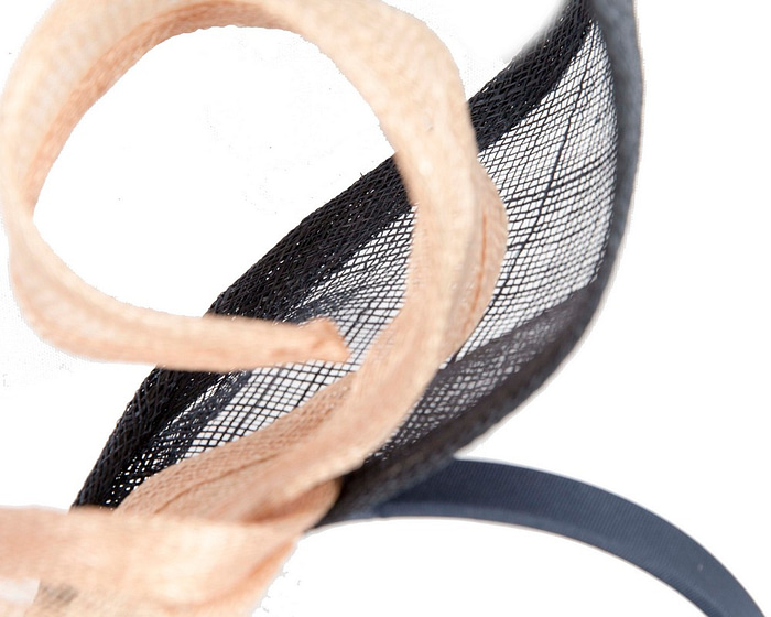 Navy & Nude sinamay fascinator by Max Alexander - Hats From OZ