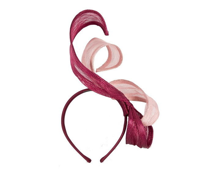 Pink & Wine sinamay fascinator by Max Alexander - Hats From OZ