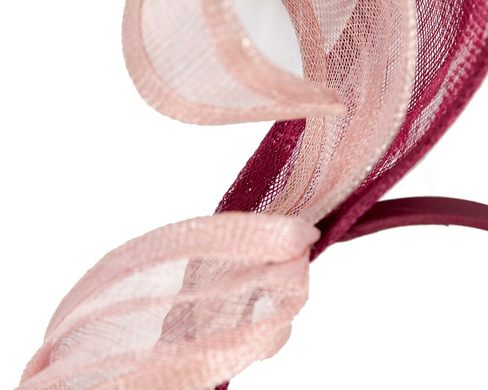 Pink & Wine sinamay fascinator by Max Alexander - Hats From OZ