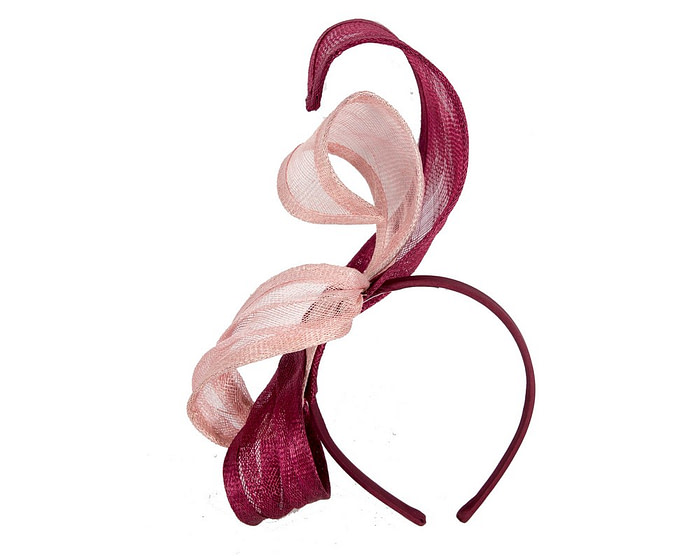 Pink & Wine sinamay fascinator by Max Alexander - Hats From OZ