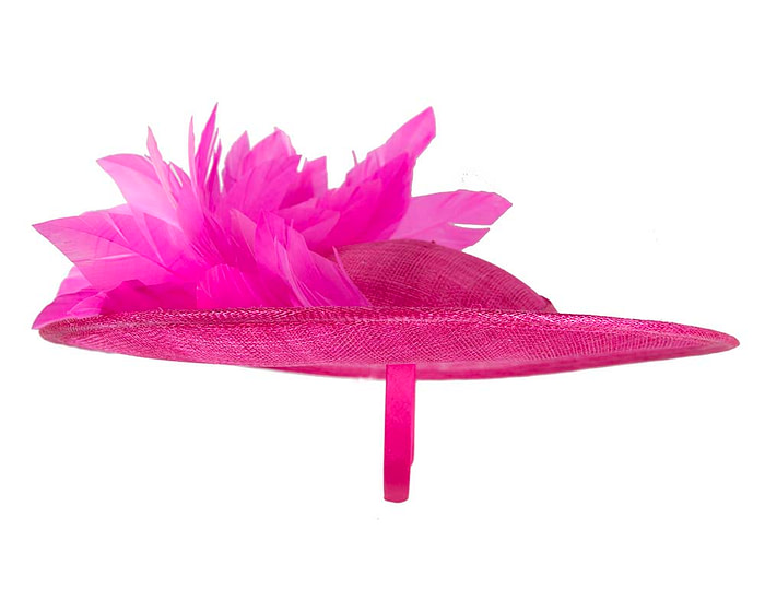 Large fuchsia sinamay fascinator hat by Max Alexander - Hats From OZ