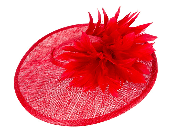 Large red sinamay fascinator hat by Max Alexander - Hats From OZ