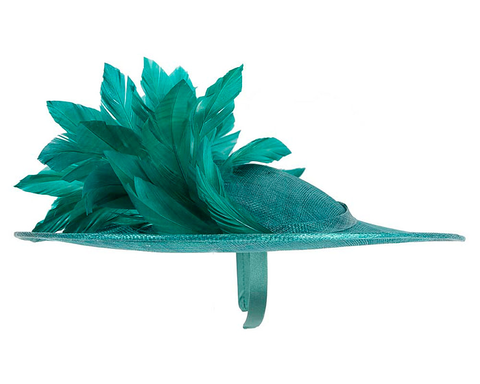 Large teal sinamay fascinator hat by Max Alexander - Hats From OZ