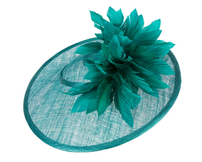 Large teal sinamay fascinator hat by Max Alexander - Hats From OZ