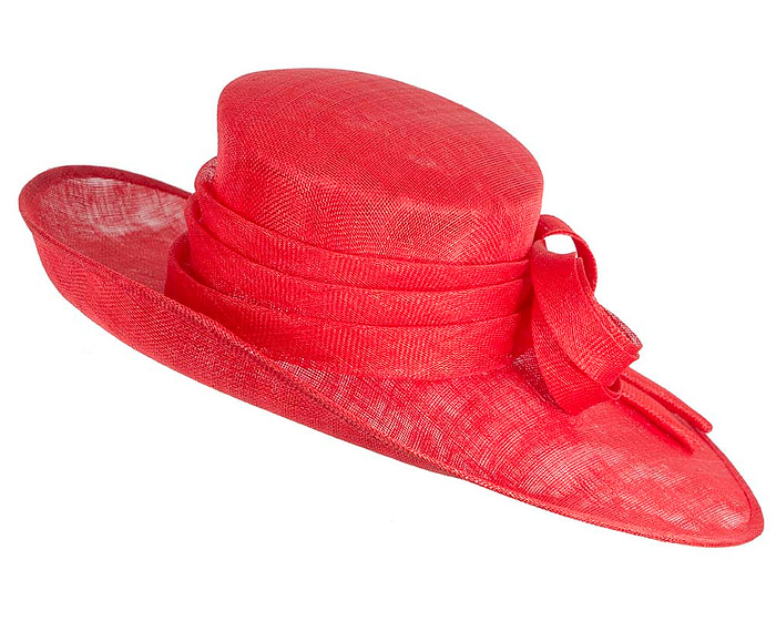 Wide brim red ladies fashion sinamay hat - Hats From OZ