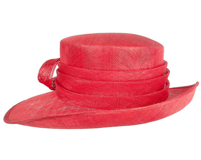 Wide brim red ladies fashion sinamay hat - Hats From OZ