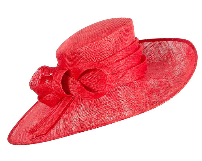 Wide brim red ladies fashion sinamay hat - Hats From OZ