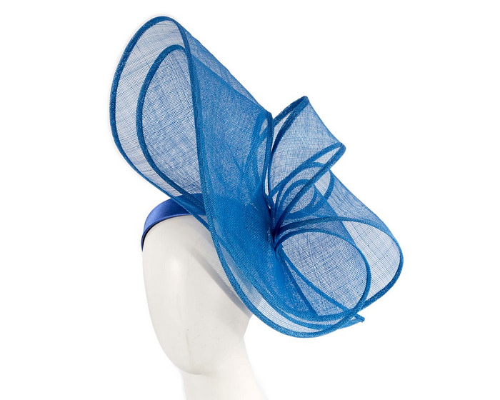 Large royal blue sinamay fascinator by Max Alexander - Hats From OZ