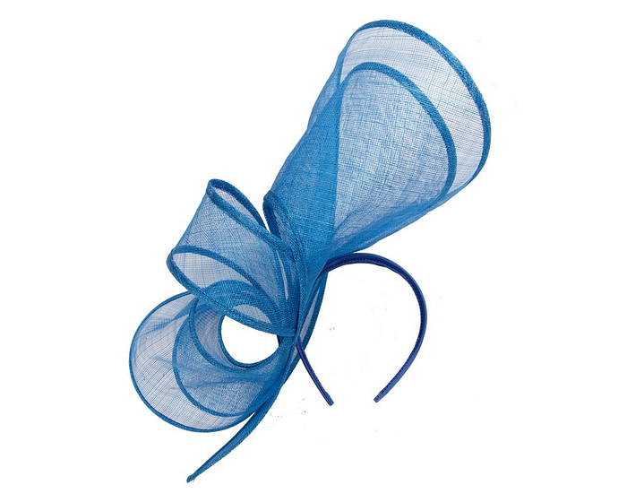 Large royal blue sinamay fascinator by Max Alexander - Hats From OZ