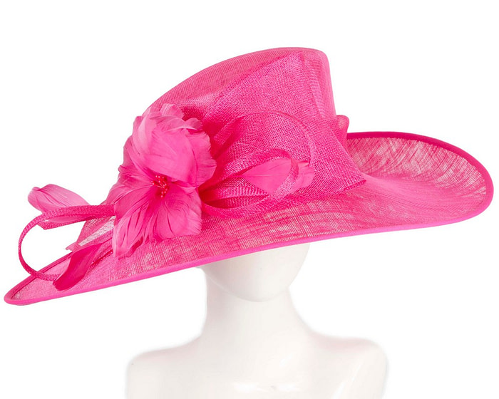 Wide brim fuchsia ladies fashion hat by Max Alexander - Hats From OZ